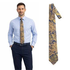Paisley Patterned Tie  Blue & Gold
🔥% bundle of 3, 5, 10, 15 or 20 ties
